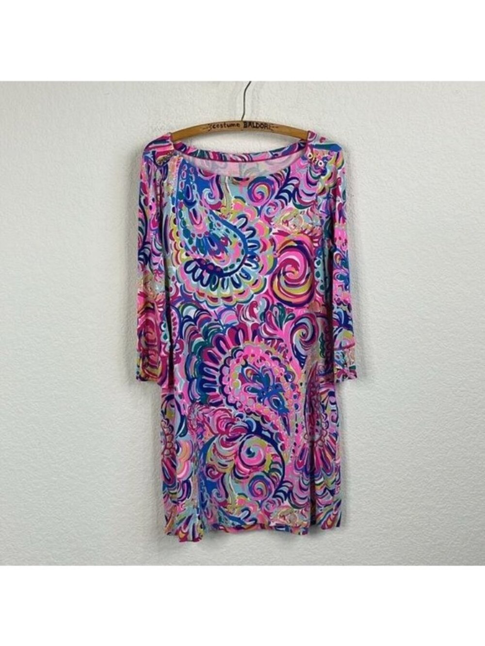 Lily Pulitzer UPF 50+ Sophie Dress Current Drop Me A LimeGold Button Boat Dress